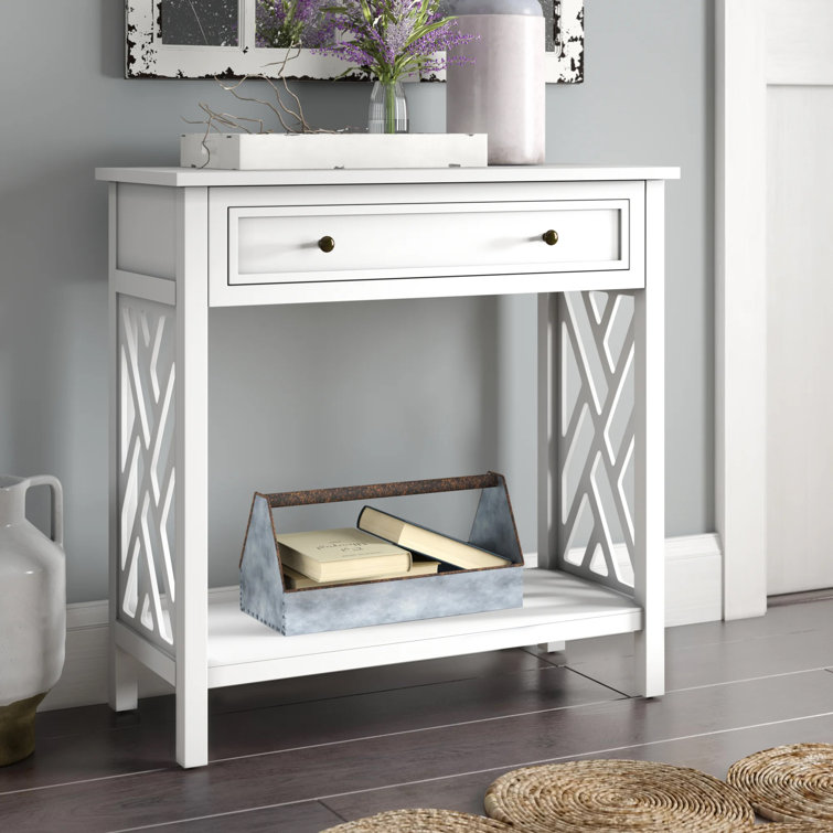 Lund 32" Wide Wooden Rectangular Entryway Console Sofa Table With 1 Drawer And 1 Shelf