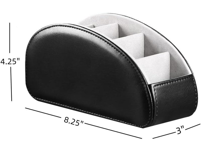 Support de télécommande en cuir PU avec 5 compartiments - Plateau de rangement et organisateur de bureau pour télécommandes