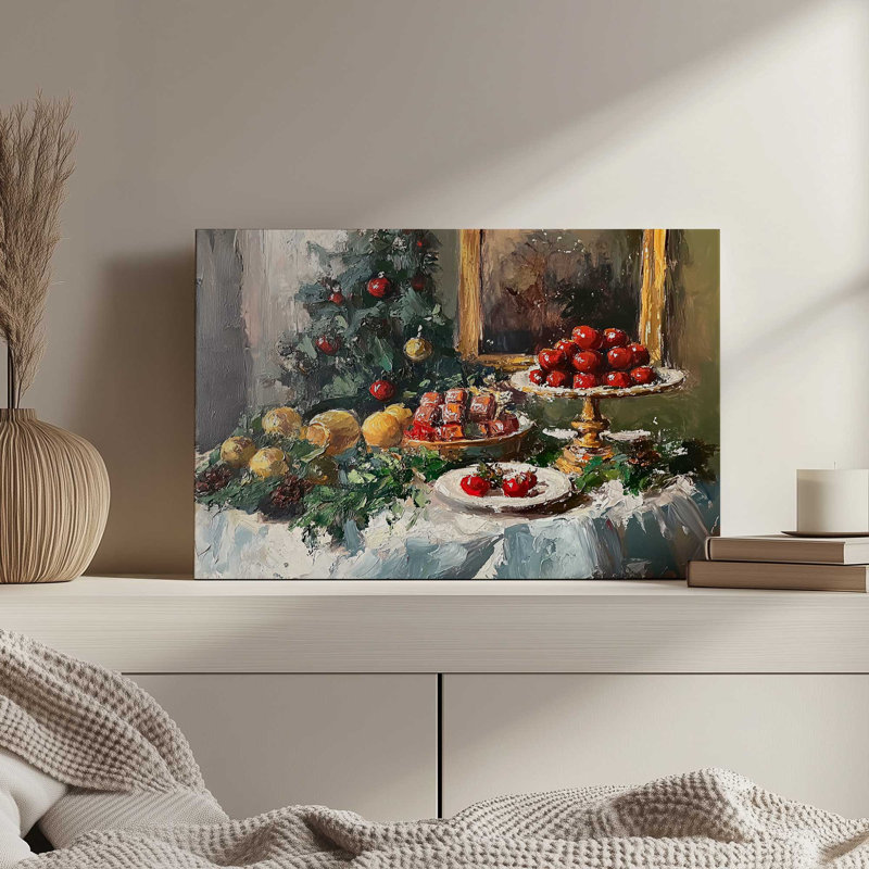 «Holiday Table II» par Melissa Wang, reproduction d'art sur toile, 12" H x 18" W