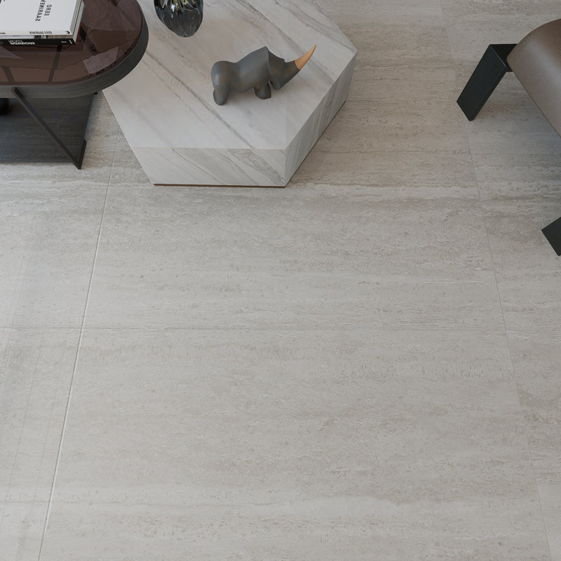 Carreau de porcelaine poli 24 po x 48 po Nova, Beige crème