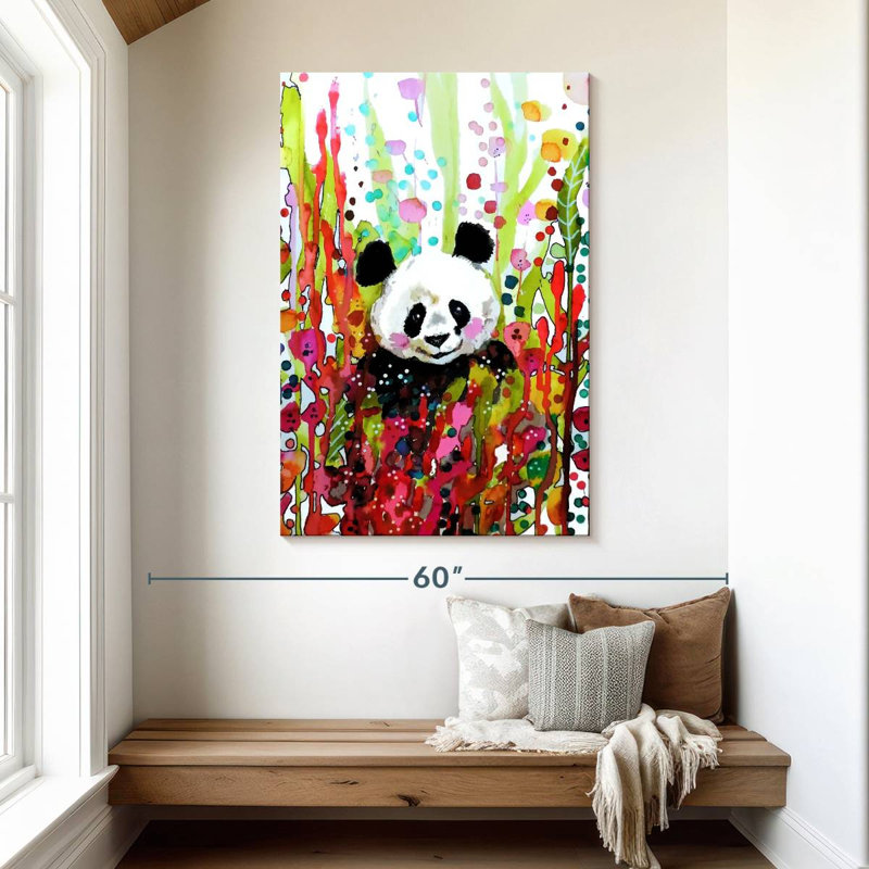 Brampt Floral Panda, 48" H x 32" W