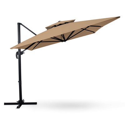 Grand parasol rectangulaire en porte-à-faux 144 po Gentle Chic, grand abat-jour pour patio 9 pi x 12 pi