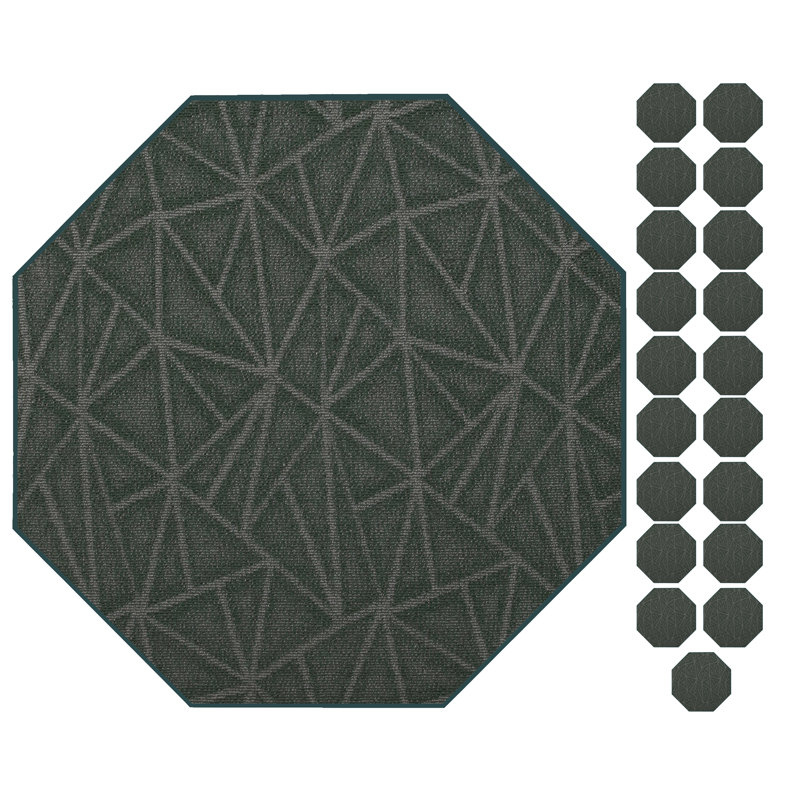 Ensemble de tapis vert Furnish My Place, Octogone 3 pi