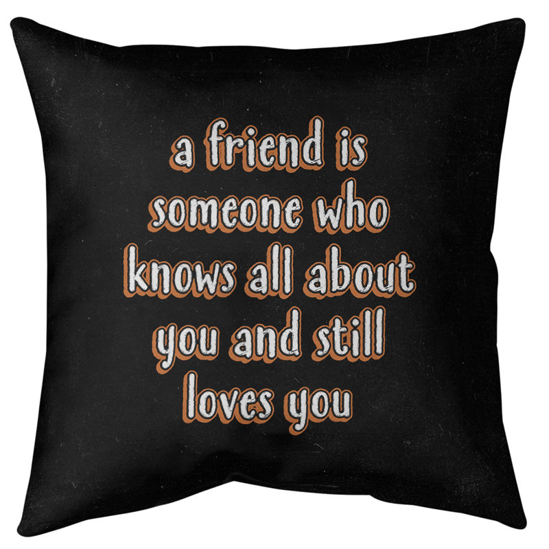 Coussin de sol Love & Friendship, H 36 po x l 36 po, Orange