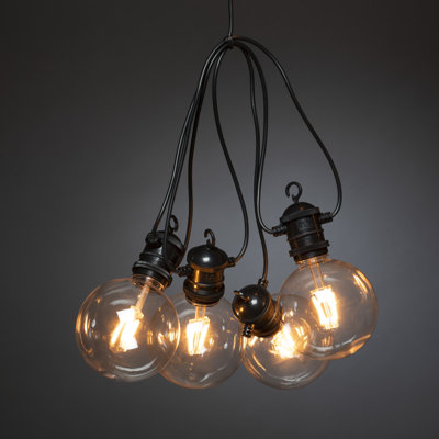 LED 10 - Bulb Festoon Lights String Light Start Set with Mains Plug (End to End Connectable)