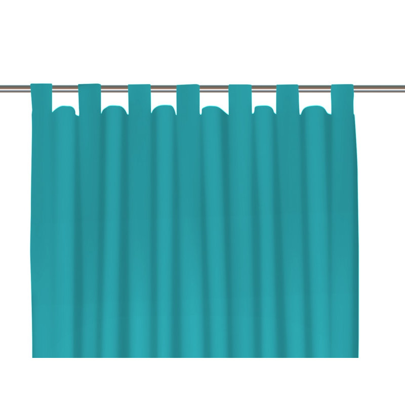 Polyester Blackout Tab Top Curtain Panel, 142cm Width x 345cm Drop, Turquoise
