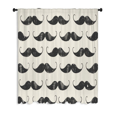 Mustaches Fashion Warm Sheer Curtain Single Panel