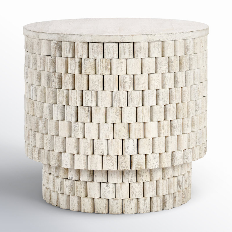 Norwood 25" Round End Table, White