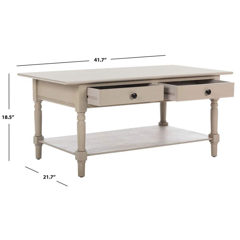 Barrasso Solid Wood Top Single Coffee Table, Light Gray