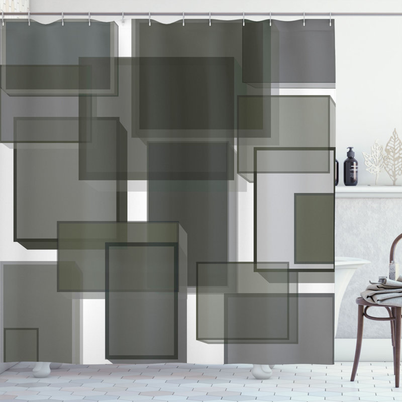 Shower Curtain with Hooks Included, 70" H x 69" W