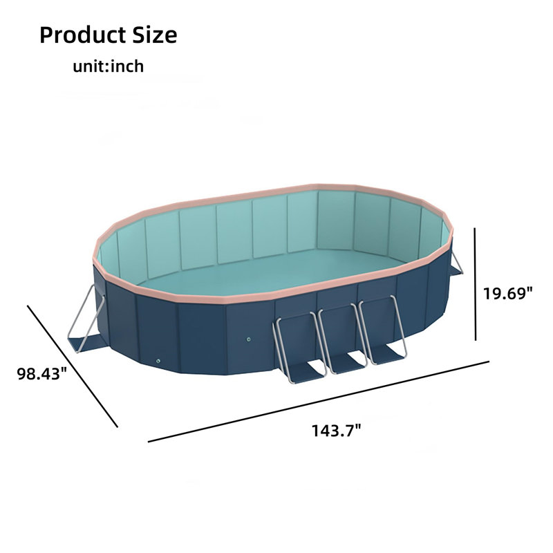 Piscine ovale en PVC, L 11,97 pi x l 8,2 pi x H 19,69 po