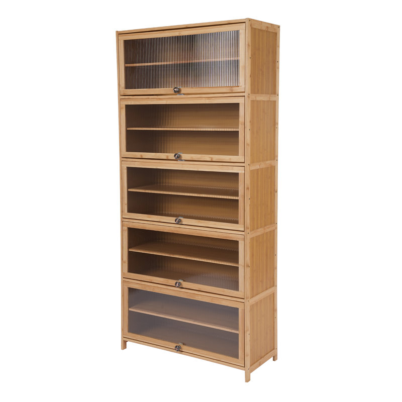 35 Pair Stackable Shoe Storage Cabinet, Brown