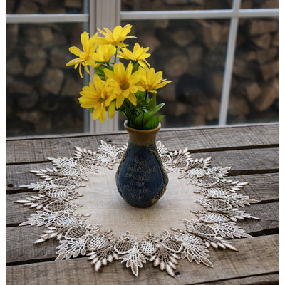 Elmwood Neutral Earth Tone Beige Lace Round Doilies