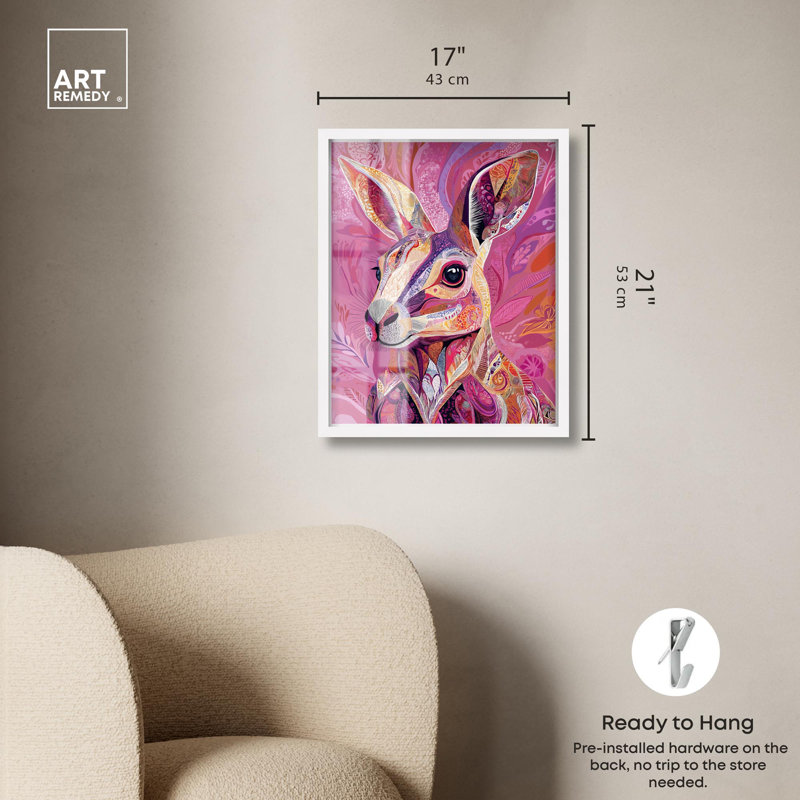 «Vibrant Marsupial Shadowbox» par Art Remedy, H 21 po x l 17 po, Blanc