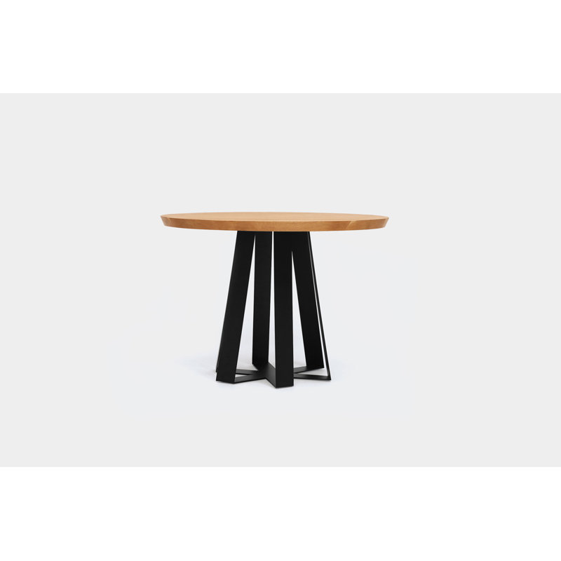 ARS Round Walnut Wood Dining Table, 48" W x 48" L