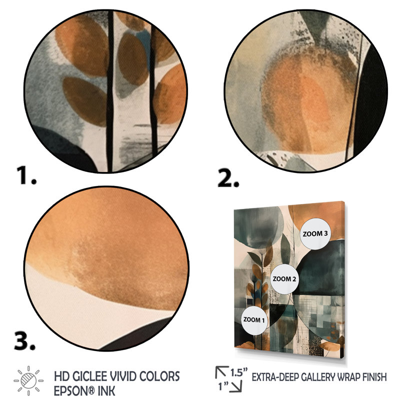 «Lyna Green and Brown Artistic Libération II», reproduction sur toile, H 40 po x l 30 po x P 1,5 po, Toile tendue