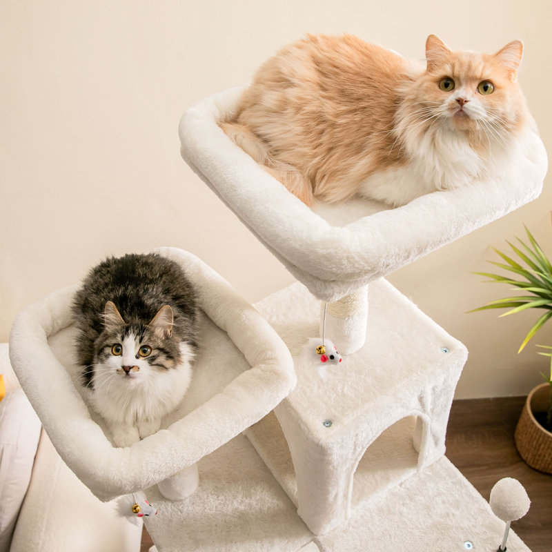 Amarina Cat Tree, Beige, 70.1" H x 21.7" W x 21.7" D