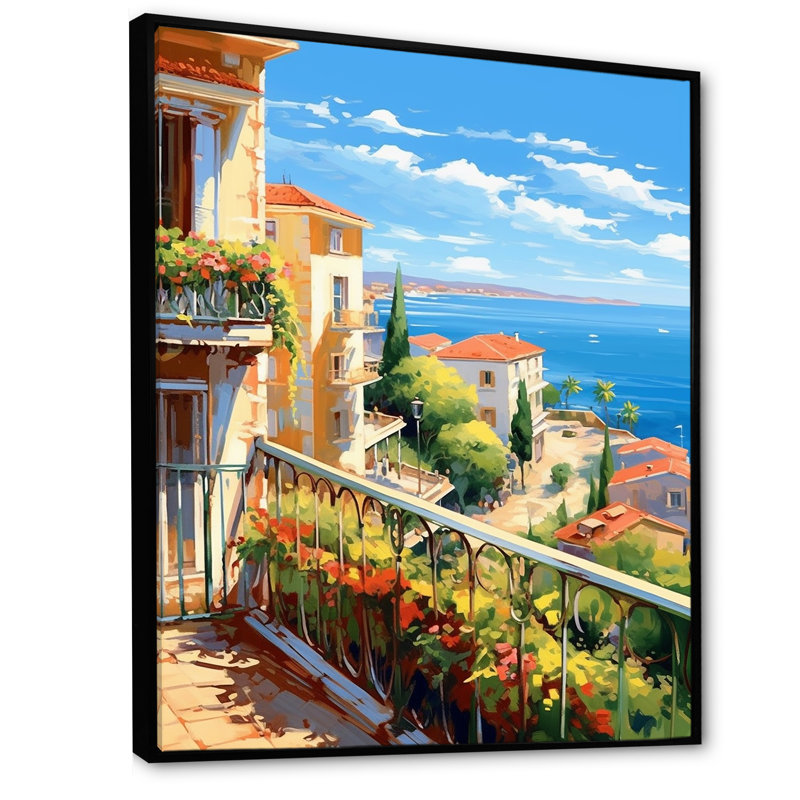 Beaux paysages en Italie - décoration murale Italie, H 20 po x l 12 po x P 1 po, Cadre flottant noir