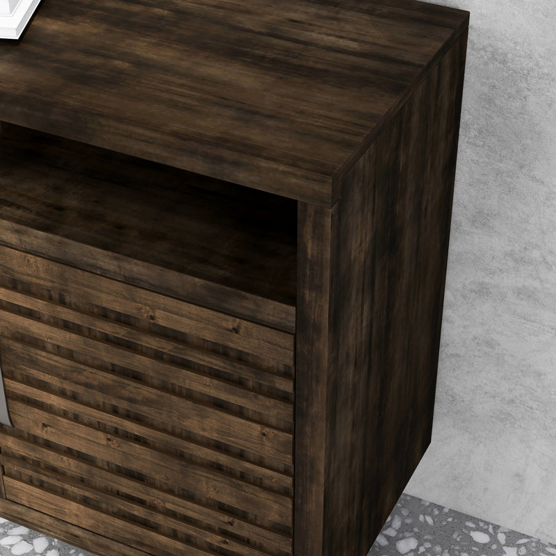 Meuble télé 62 po, gris anthracite, téléviseur jusqu'à 70 po, sans assemblage, 4 tablettes et 2 portes, aspect rustique chic 62 po avec finition gris anthracite, convient aux tablettes, moderne