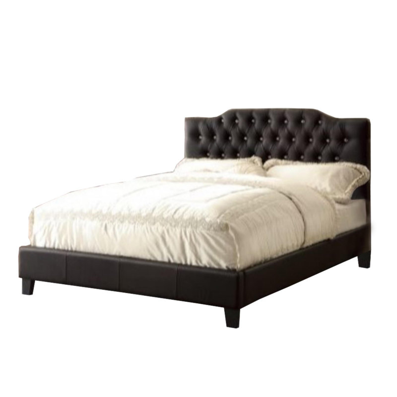 Lit plateforme tapissier Emidia, Lit double