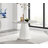 Edward Statement Marble Effect Pedestal Dining Table Set with 4 Faux Leather Upholstered Dining Chairs-1699372138