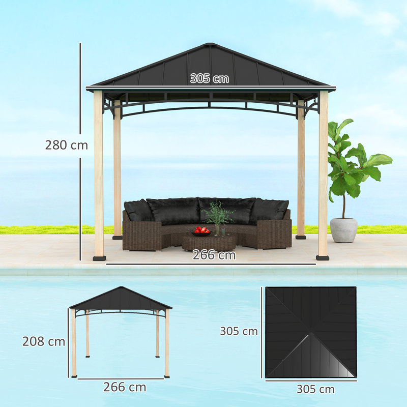 25.5 Ft. W x 25.5 Ft. D Metal Hardtop Gazebo