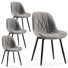 Chardee Tufted Upholstered Dining Chairs Faux Leather Waterproof Side Chair With Metal Frame
