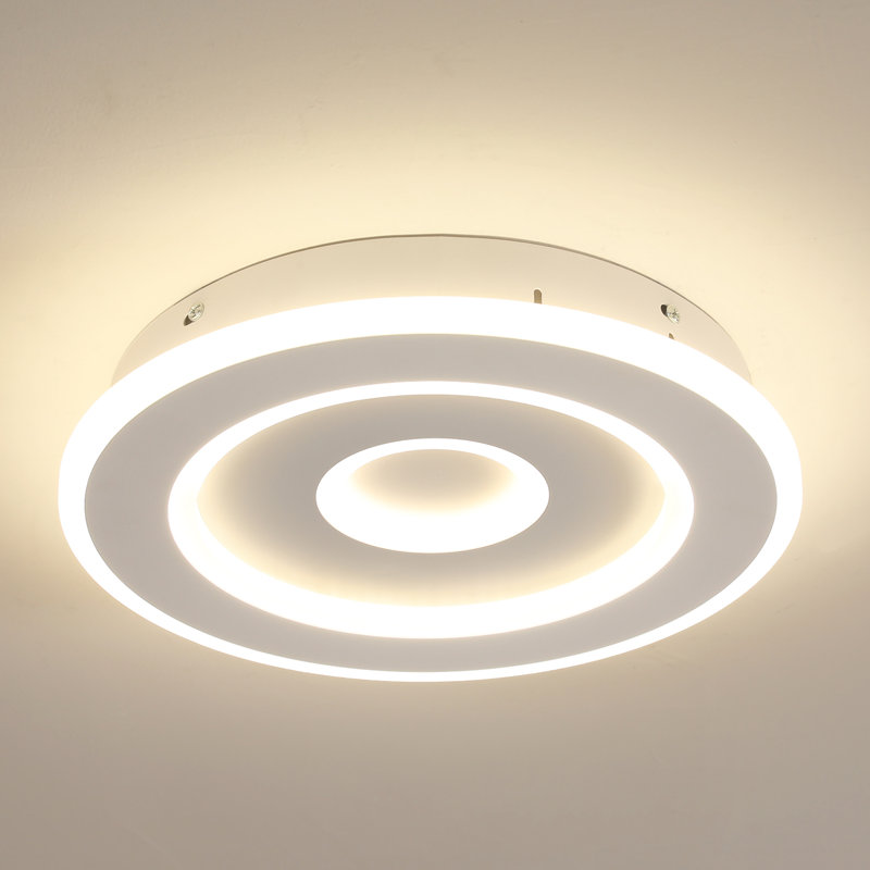 28Cm White Ultra Slim Round Acrylic LED Flush Mount Ceiling Light, 4500 Kelvins