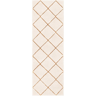 Contemporary Etowah Area Rug White and Gold Color