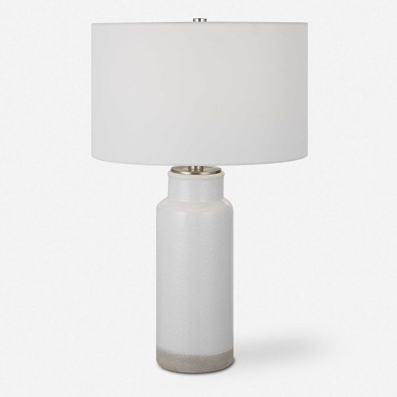Albany White Ceramic Table Lamp with Drum Shade