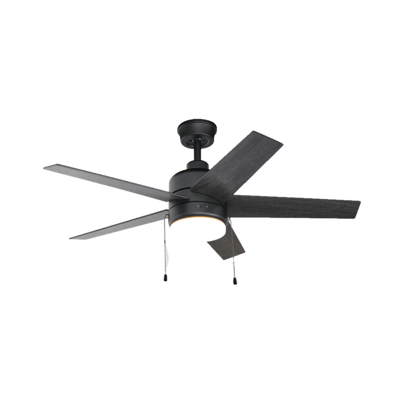 Ventilateur de plafond d'intérieur 44 po avec lumière DEL Madison, Noir, Brun