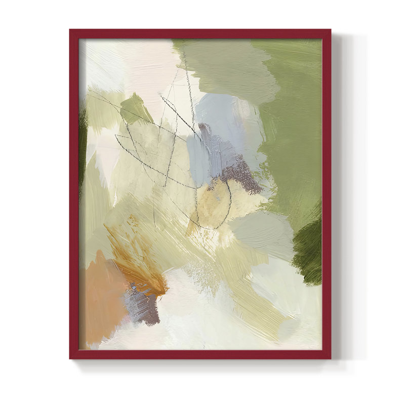 Verdure II Framed Print - Solid Wood, H 21 po x l 17 po, Rouge