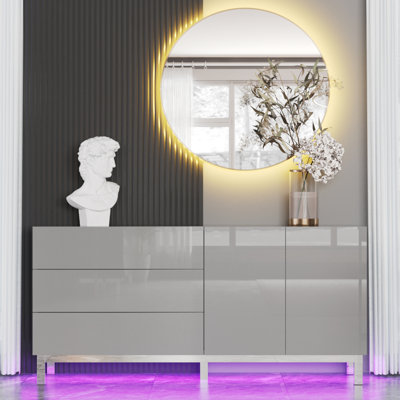 Akinlolu High Gloss Electroplated Sideboard Buffet Storage Cabinet