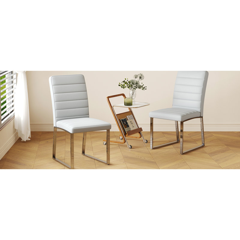 Paquet de 2 chaises en polyuréthane gris avec dossier ergonomique et mousse haute densité