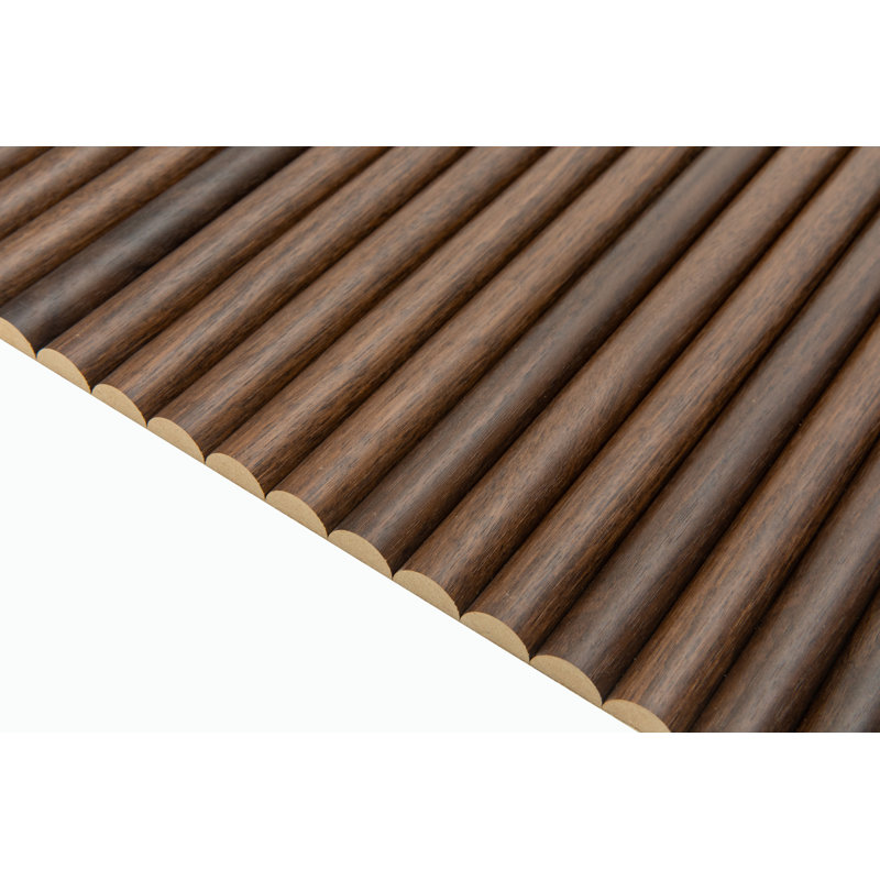 106" x 24" Flexible Fluted Semi-Circle Wood Shiplap Wood Wall Paneling, 3D Wall Paneling For Interior Wall Décor