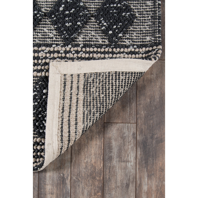 Andes Geometric Area Rug in Charcoal/Beige, Rectangle 7'9" x 9'9"
