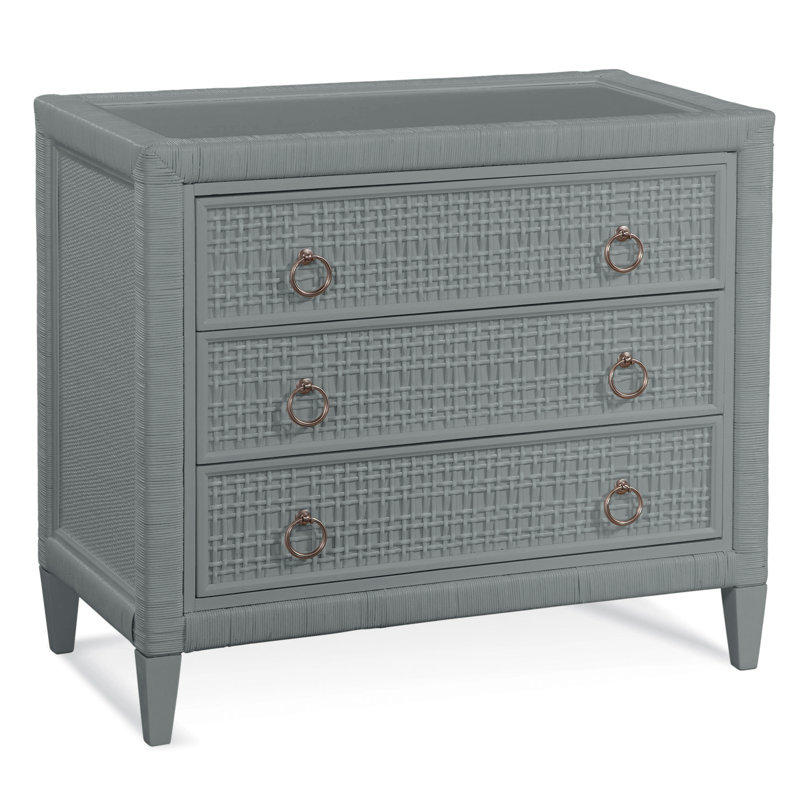 Commode 3 tiroirs Monterey, Nickel, Non, Nickel satiné