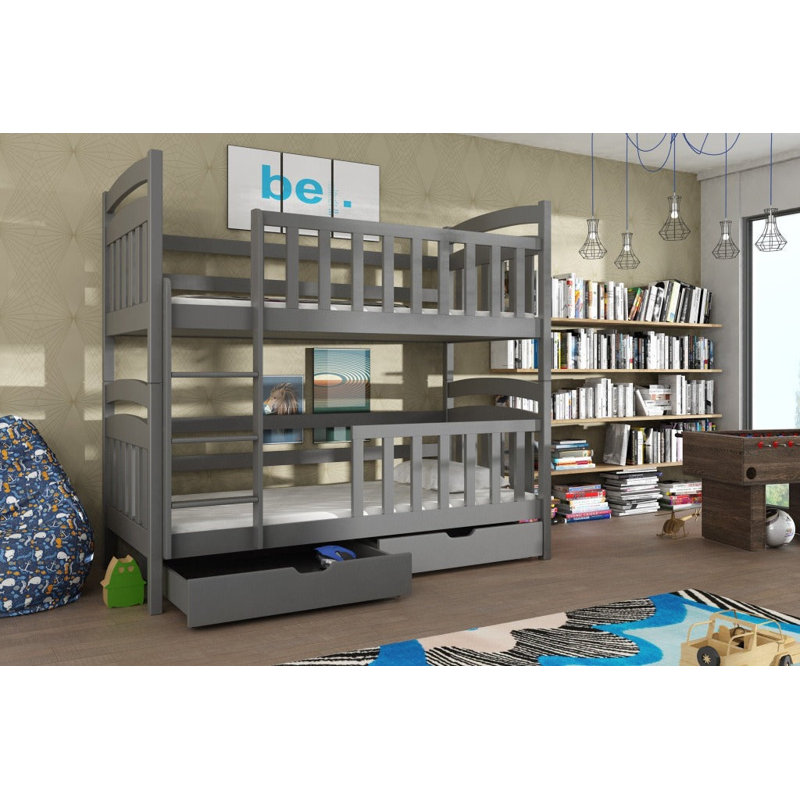 Seb Bunk Bed with Storage Included, Graphite