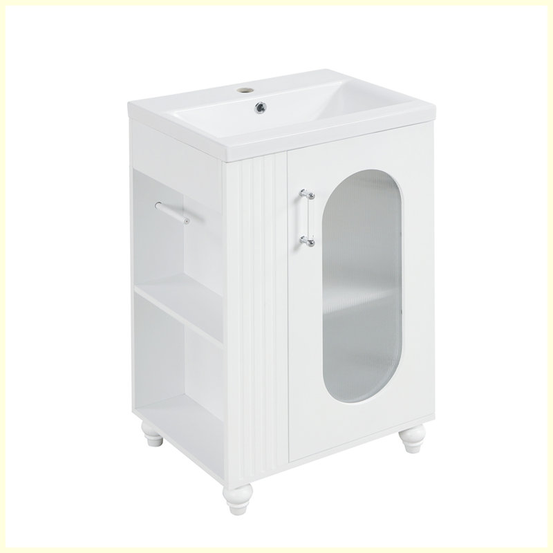 Meuble-lavabo moderne avec tablette à deux niveaux