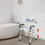 Chaise de douche en U pliable avec capacité de charge de 330 lb et siège de salle de bain à hauteur ajustable pour les personnes âgées handicapées