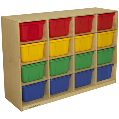16 Compartment Solid Wood Classroom Cabinet