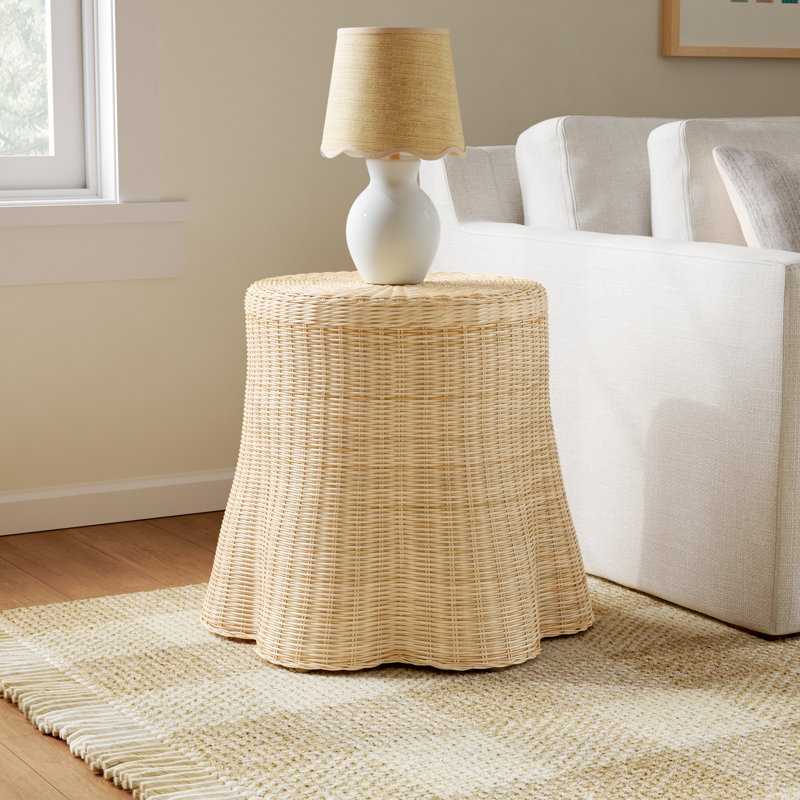 Cabo Woven Rattan End Table, Natural