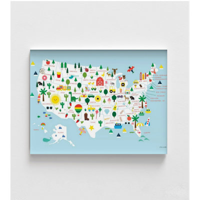 Fun USA Map, Kids Playroom Decor, Kids Room Wall Art, Children's Room Decor, Colorful Nursery Decor, Amazing Nursery Wall Art,USA Map Poster