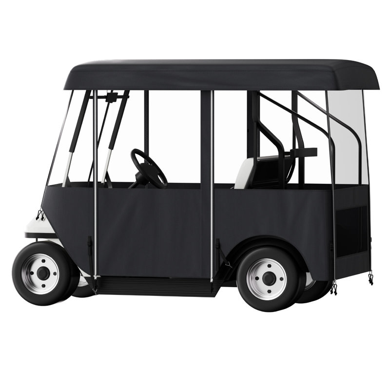 Golf Cart Enclosure 86'', 4-Person Golf Cart Cover, 4-Sided Fairway Deluxe, 300D Waterproof Driving Enclosure With Transparent Windows, Fit For 4-Seat EZGO, Club Car, Yamaha Carts
