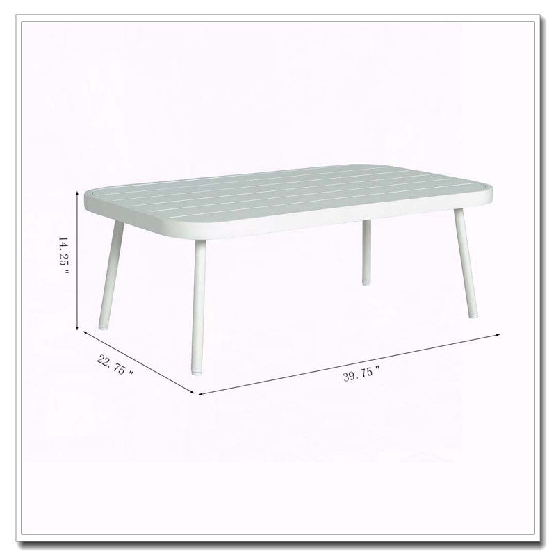 Causeuse et table en acier, Vert, blanc cassé