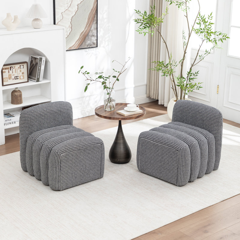Fauteuil d'appoint rembourré sans accoudoirs, Noir