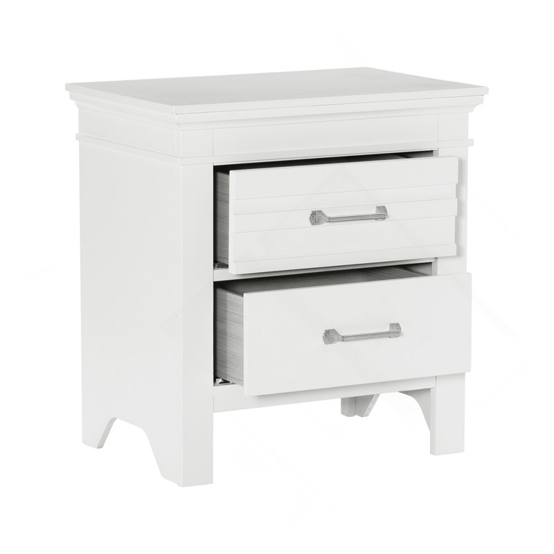 Table de chevet 2 pièces 2 tiroirs blanc