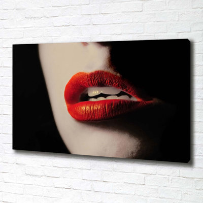 Red Lips - Wrapped Canvas Print