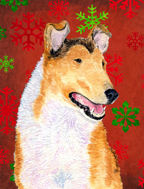 Drapeau rouge et vert Vart, Collie à poil court