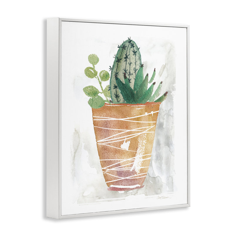 «Cactus & Succulent Vase», art de la giclée encadrée par Carol Robinson, H 30 po x l 24 po